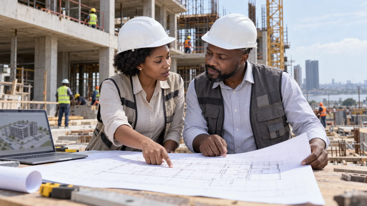 Une professionnelle prépare les choix techniques d’un projet d’architecture.